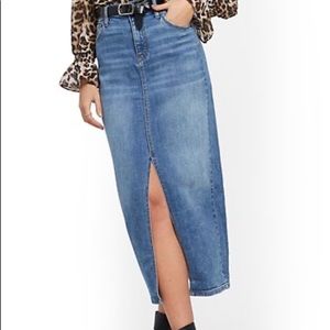Gap long denim front split skirt NWT